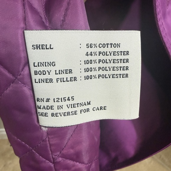 LONDON FOG Trench Coat Purple Grape Jacket With Hoodie & Belt Women Size PM - Picture 7 of 10